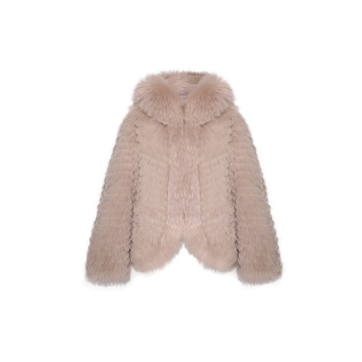 OZLANA CANADA Hooded Heart Rose Fox Fur Jacket (MOCHA)