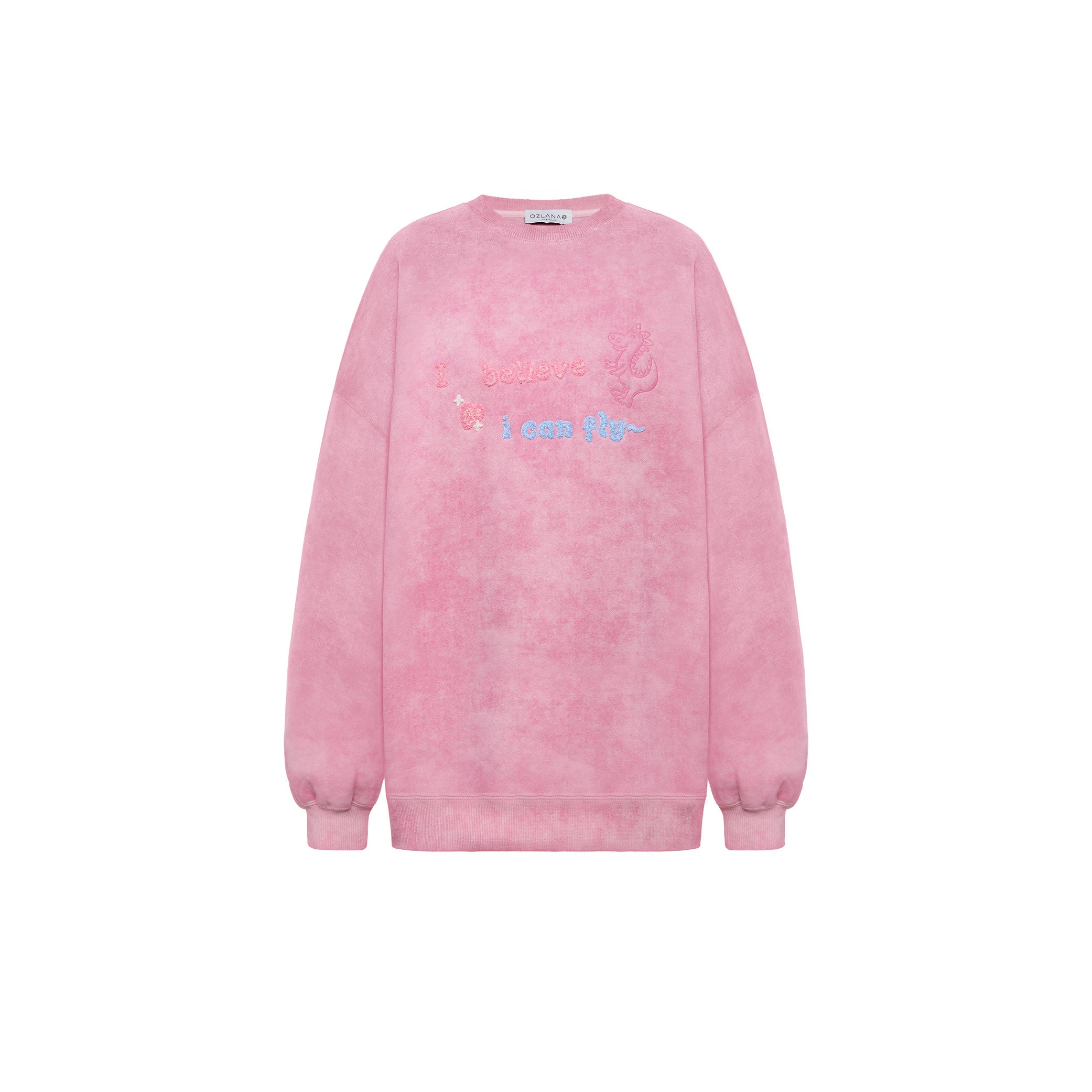 Crewneck Angel Wings Tie-Dyed Sweatshirt (Pink) – OZLANA CANADA